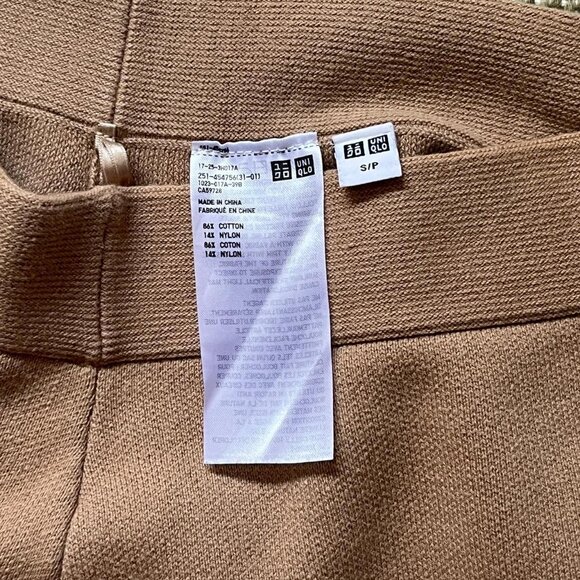 UNIQLO TAN Cotton Blend Midi Skirt for Fall and Winter - Picture 5 of 8